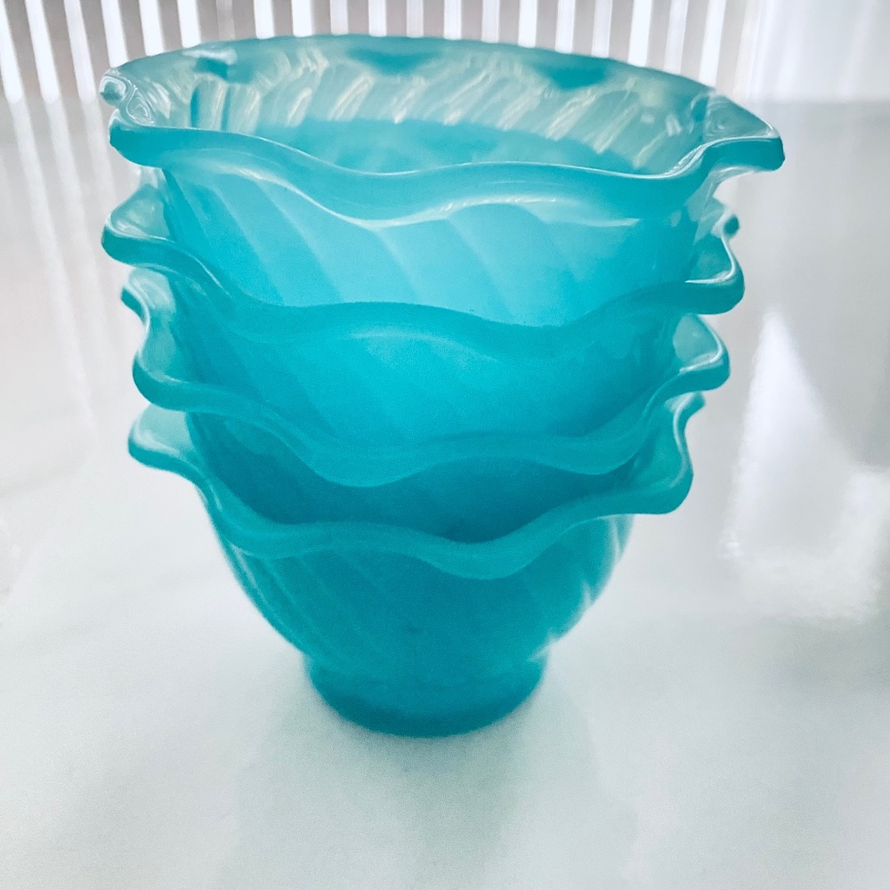 Set of 4 Ice cream bowls - Blue